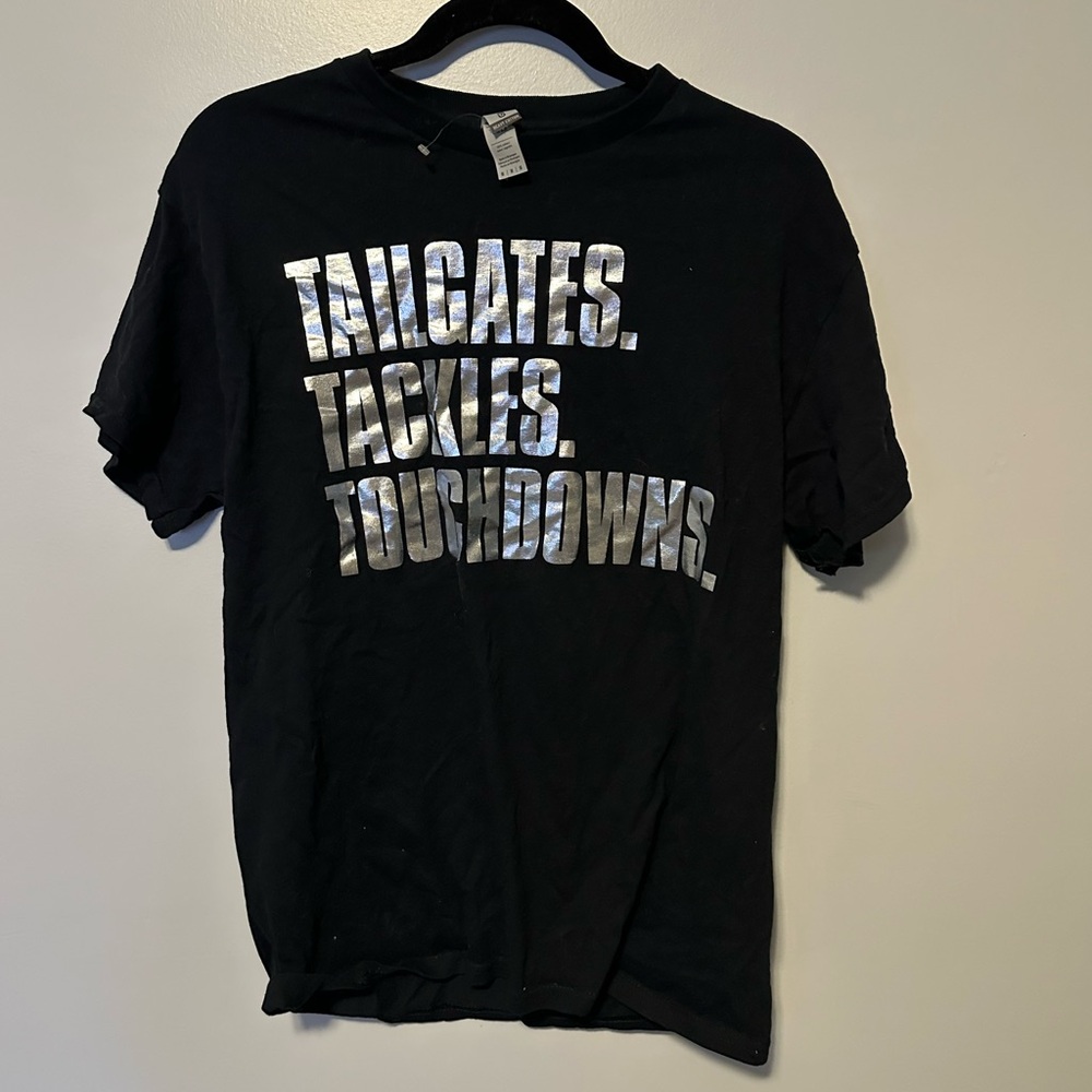 Gildan Black Tee with Silver Lettering